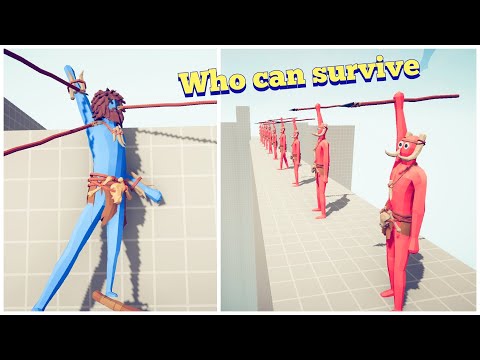 Who Can survive?! 10x Spear Thrower vs Every Faction TABS