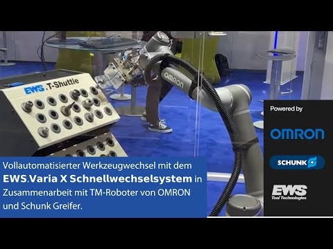 Vollautomatisierter Werkzeugwechsel mit dem 𝗘𝗪𝗦.𝗩𝗮𝗿𝗶𝗮 𝗫 𝗦𝗰𝗵𝗻𝗲𝗹𝗹𝘄𝗲𝗰𝗵𝘀𝗲𝗹𝘀𝘆𝘀𝘁𝗲𝗺 und TM-Roboter