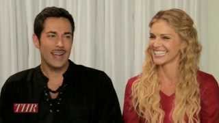 THR Comic Con Zachary Levi and Tricia Helfer BS Photoshoot