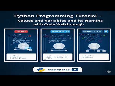 Python Programming Tutorial Values And Variables And Its Naming Rules