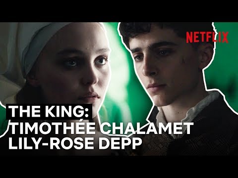 Thumbnail of the video: Timothée Chalamet and Lily-Rose Depp in The King: their scenes in full