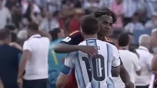 Lamine Yamal comforting Lionel Messi after the World Cup final