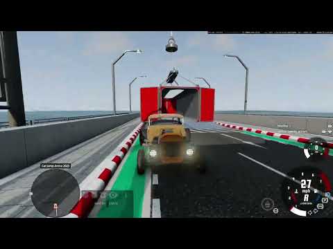 How far can this car go on car jump Arena #gaming #beamngcrashes #youtube #jumparena #simulator
