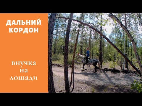 Дальний кордон.Верховая езда. Внучка на лошади.