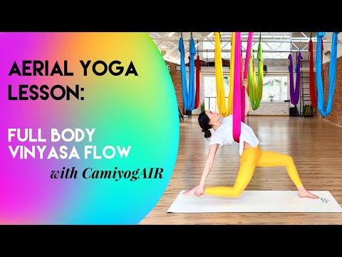 20 min Aerial Yoga Class - Full Body Vinyasa Flow | Beginner - Intermediate | CamiyogAIR