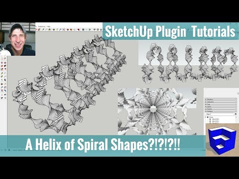 Creating a Helix of Spiral Shapes with Memory Copy and Fredo Scale in SketchUp