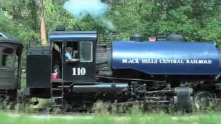 preview picture of video 'Black Hills Central 2-6-6-2 #110 Hill City to Keystone - Trackside HD'