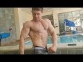 Blonde Savage Flexes Huge Muscles And Veins In The Pool