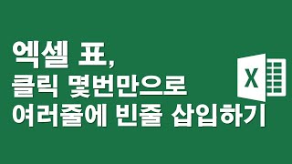 엑셀표, 클릭 몇번만으로 여러줄에 빈줄 삽입하기
