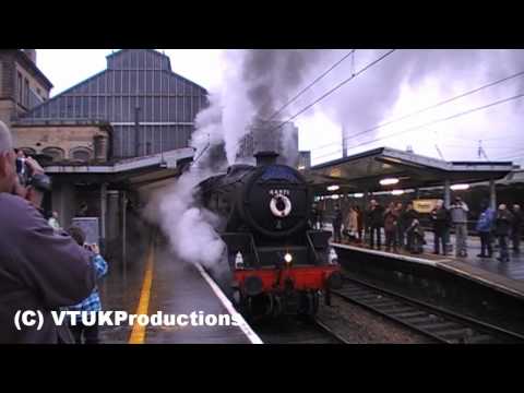 LMS 44871 &  Jubilee 45690 Leander Depart Preston to Carlisle From Manchester Victoria