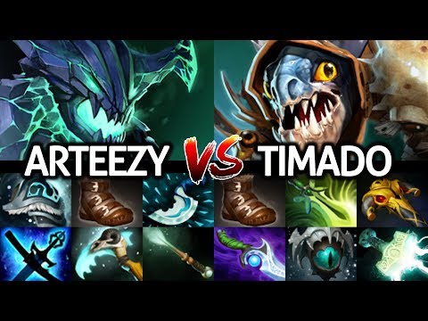 Arteezy Outworld Devourer VS Timado Slark Battle MMR NA Top Player 7.22 Dota 2