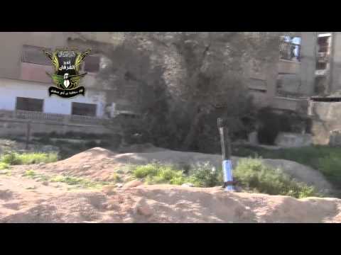 استهداف حواجز النظام في محيط ساحة العباسيين في دمشق بقذائف الهاون من قبل كتيبة أسامة بن زيد