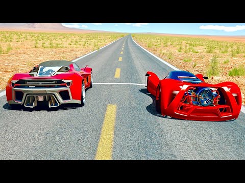 Ferrari Stallone vs Ferrari Marte 2050 Concept at Desert Drag Race