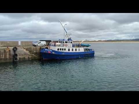 The Tory Ferry coming into dock at Magheroarty Pier, Co Donegal.