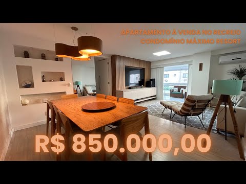 MAGNÍFICO APARTAMENTO COM 3 QUARTOS COM VARANDÃO À VENDA NO CONDOMÍNIO MÁXIMO RESORT NO RECREIO