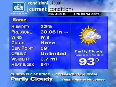 WeatherStar XL Emulation - Rome, Italy - Sunday, August 19, 2012 (4:30 PM CEST)