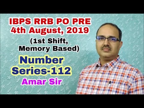 IBPS RRB PO PRE-4-08-2019 (Memory Based) 1st Slot Number Series-112#Amar Sir