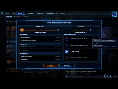 StarCraft 2 Co-Op Tychus Prestige: Lone Wolf (INSANE DPS) lvl 1 on Brutal