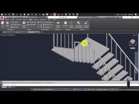 How to build Stairs in AutoCAD | 3D stair | Round...