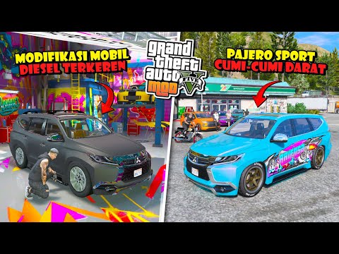 AKU MODIFIKASI MOBIL BARU PAJERO SPORT JADI CUMI DARAT DIESEL KARENA DIHINA CLUB FORTUNER GTA 5 MOD