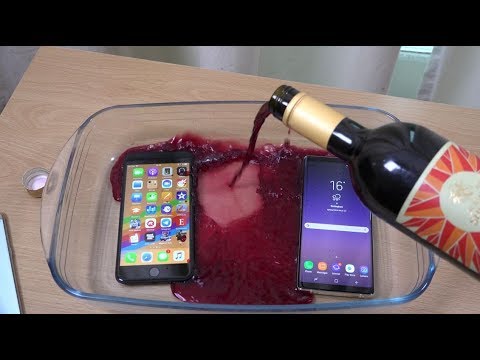 iPhone 8 Plus vs Samsung Galaxy Note 8 - Red Wine Test! (4K)