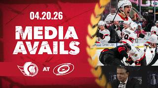 Brady Tkachuk, Drake Batherson, Dylan Cozens, Travis Green Postgame Media vs CAR