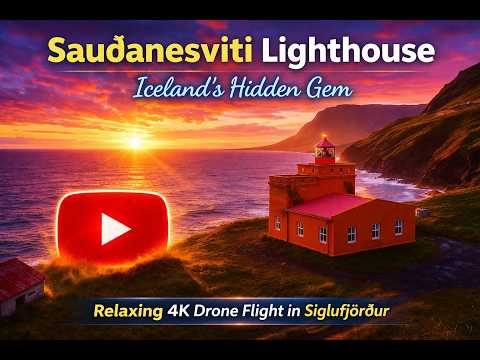 Sauðanesviti Lighthouse | Iceland's Hidden Gem | Relaxing 4K Drone Flight in Siglufjörður