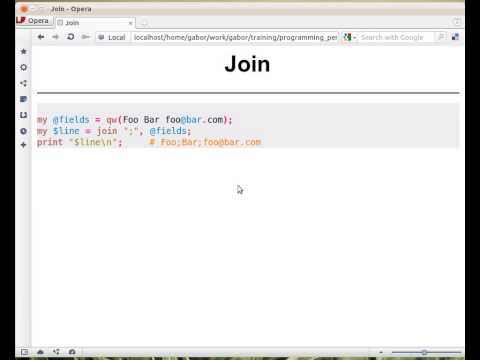 Beginner Perl Maven tutorial: 4.19 - join