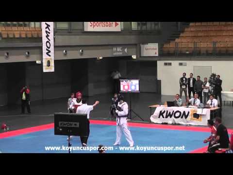 63kg Chan RUS vs MKD Milenkovski (2014 European TKD Championships Under-21)