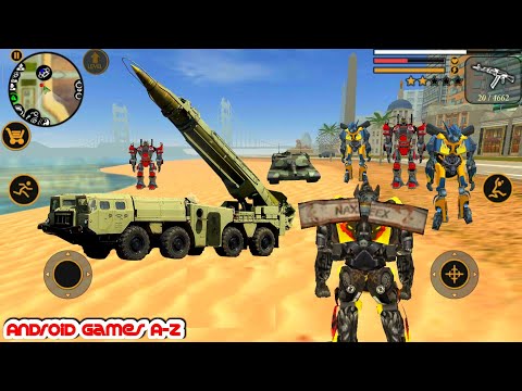 Vegas Crime Simulator - Transformer Fight On Beach ( Car Robot Fight On Beach ) #139 | Gameplay FHD