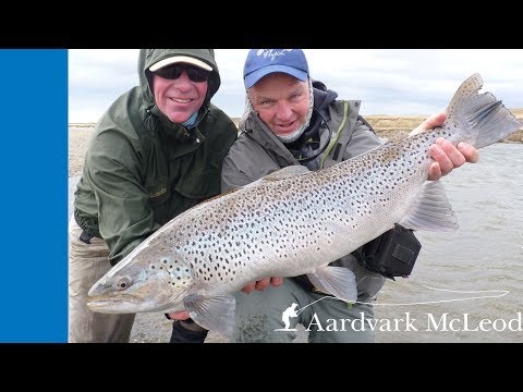 Sea trout fishing at Villa Maria Lodge on the Rio Grande, (TDF) Argentina.