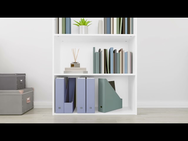 Video teaser per 801026 vidaXL 5 Tier Book Cabinet White 80×30×189cm Engineered Wood