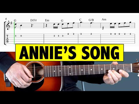 John Denver - Annie's Song / Guitar Tutorial (MELODY)