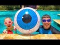 Swimming song - Stacy and dad are taught to swim Swimming song - Stacy and dad are taught to swim