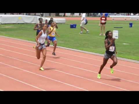 USATF-SC JO 15-16g, 200m finals Zarie Dumas and Mycal Bowser