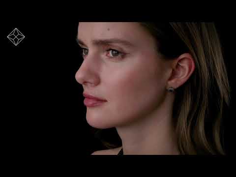 Sapphire 6mm x 4mm And Diamond 9K White Gold Cluster Earrings - B3737