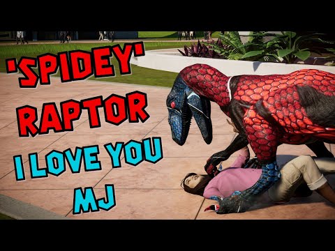"SPIDEY" Raptor attacks 1000 Guests - Jurassic World Evolution - New SKIN!