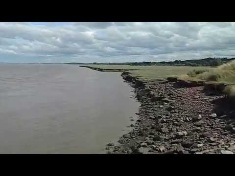 Panorama Dee Estuary at high tide Bagillt Flintshire Wales UK