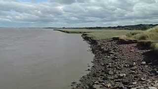 Panorama Dee Estuary at high tide Bagillt Flintshire Wales UK