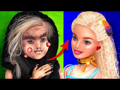 , title : '16 DIYs for Ugly Poor Barbie transformation to Beautiful / Funny Doll video'
