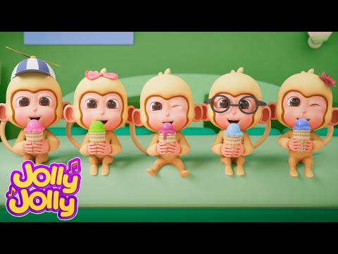 Five little monkeys + More | Learn count | Jolly Jolly - Learn and Play - Nursery Rhymes