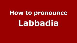 How to pronounce Labbadia