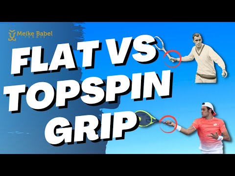 What is the difference in contact point and swing path for Flat or Topspin Tennis Shots?