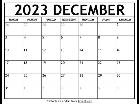 How to get free printable December 2023 calendar - Axnent
