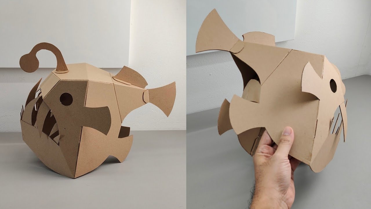 Angler Fish Full Head Mask Cardboard Template – DIY Costume and Cosplay Pattern (PDF, SVG, Resizeable) – Craft No. 3617 Video Walkthrough