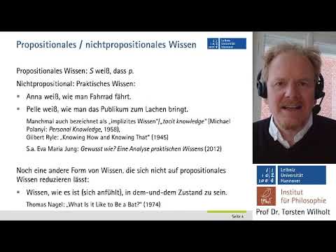 Wahrheit I: Wahrheit in der Erkenntnistheorie (Torsten Wilholt: "Wahrheit und Wissen", 2. Vorlesung)