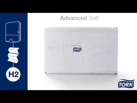 Håndklædeark Tork H2 Advanced 129089 2-lags nonstop 25,5x21,2cm hvid - 4200 stk