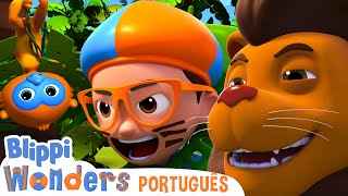 Blippi Aprende com o Rei da Selva! 🦁 Blippi em Português 🟠 Vídeos Educativos para Crianças