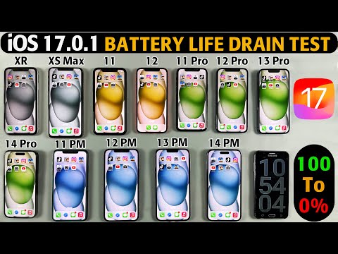 iOS 17.0.1 Battery Drain Test - XR,XS Max,11,12,11 Pro,12 Pro,13 Pro,14 Pro, 11 PM,12 PM,13 PM,14PM
