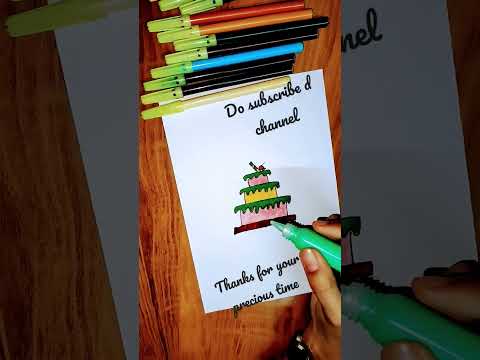 Easy cake drawing #shorts #trending #youtubeshorts #shortvideo #easy cake drawing